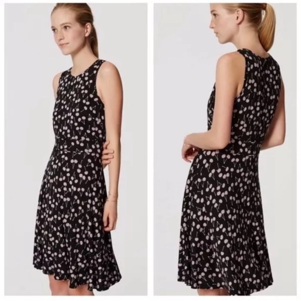 🍒👠 Loft Lavender Cherry Dress Size 8 👠🍒